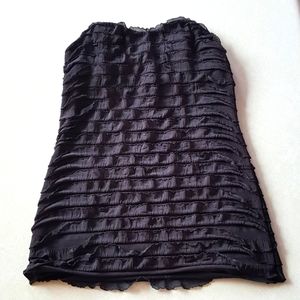 CHARLOTTE RUSSE Ruffled black tube top